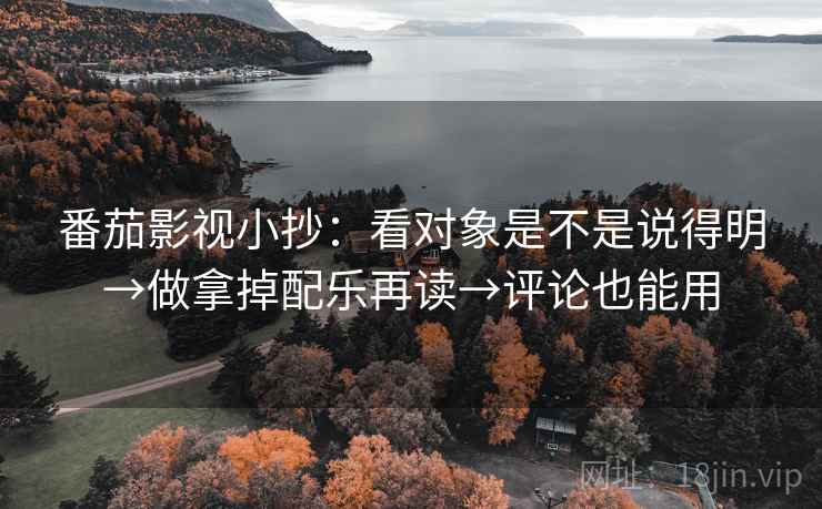 番茄影视小抄：看对象是不是说得明→做拿掉配乐再读→评论也能用