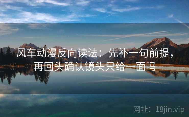 风车动漫反向读法：先补一句前提，再回头确认镜头只给一面吗