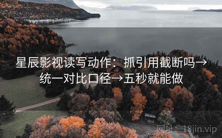 星辰影视读写动作：抓引用截断吗→统一对比口径→五秒就能做